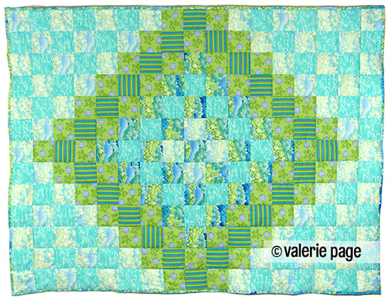 Children's Green and Blue Bed Quilt