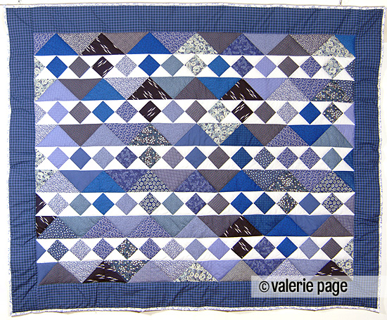 Blue and White Strippy Quilt