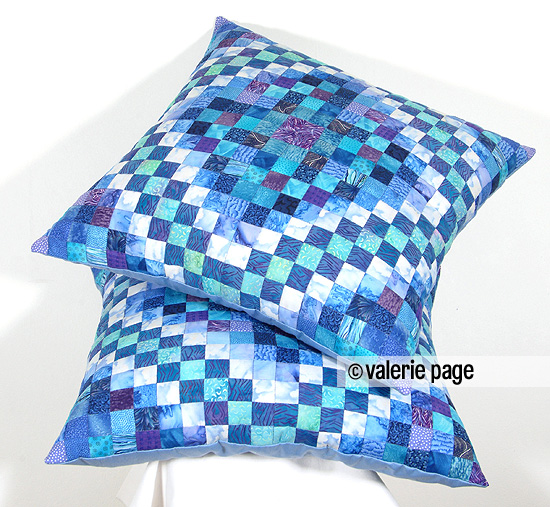PageQuilts Goose Feather Cubist Pillow in Blue