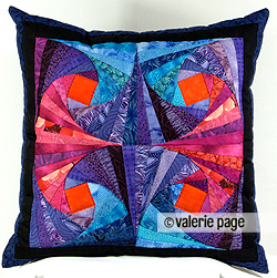 PageQuilts Fibonacci Pillow in Blue and Red