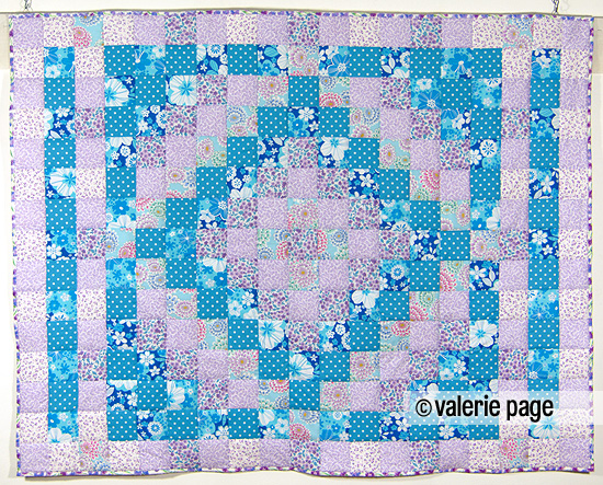 Children's Blue & Lavender Flower Quilt