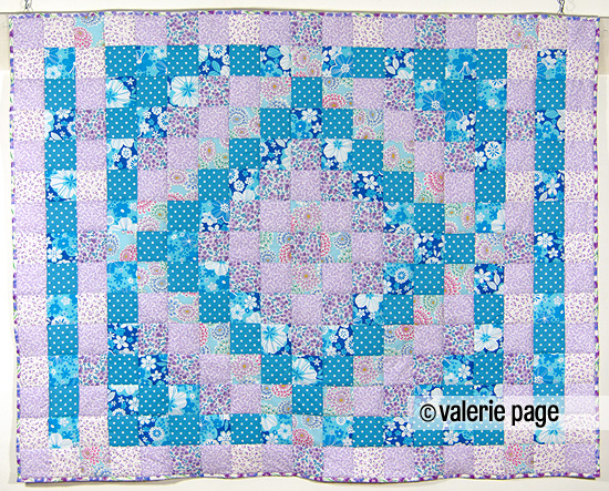 Children's Blue & Lavender Flower Quilt